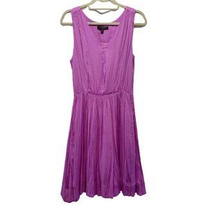 Lilac Pleated Pockets Goddess Sleeveless Dress